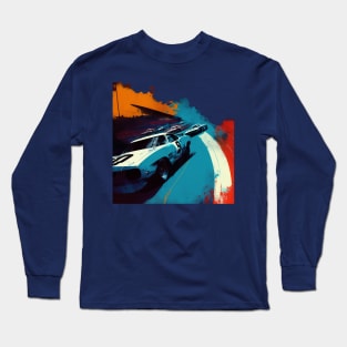 Retro Nascar Race (cut away) Long Sleeve T-Shirt